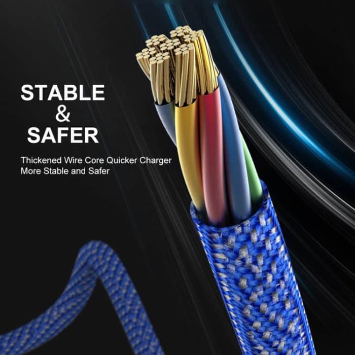 ENKAY ENK-CB121 1,5 m 3-in-1 USB 3.0 auf Typ-C / 8 Pin / Micro USB 5A Schnellladekabel – Bild 6