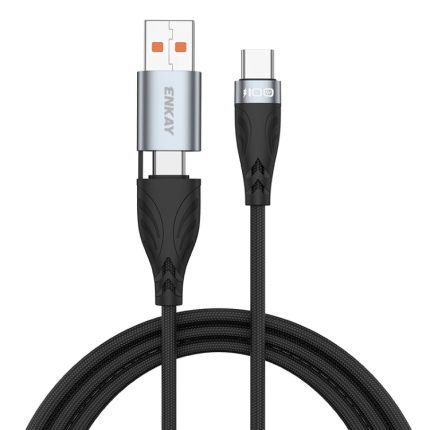 ENKAY Hat-Prince PD100W 2-in-1 USB 3.0 / Typ-C auf Typ-C 6A Superschnelllade-Datenkabel