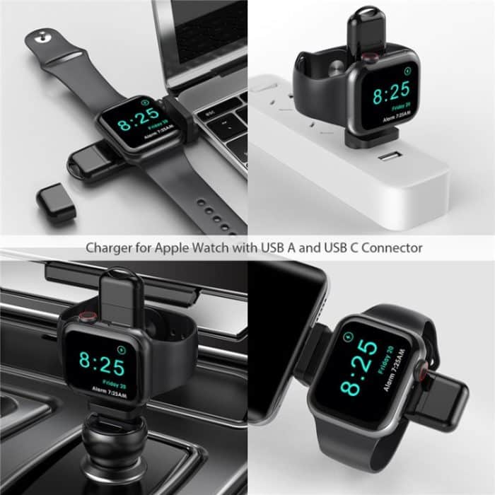 A05 2 in 1 Type C / USB-C zu USB-A Magnetic Quick Wireless Charger für Apple Watch – Bild 5
