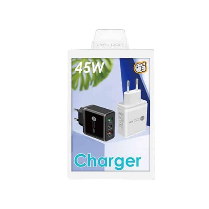 45 W PD3.0 + 2 x QC3.0 USB-Multi-Port-Schnellladegerät, EU-Stecker – Bild 7