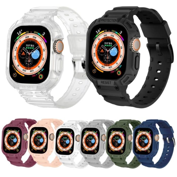 Für Apple Watch Ultra 49 mm JUNSUNMAY Integriertes TPU-Gehäuse, verstellbares elastisches Uhrenarmband – Bild 2