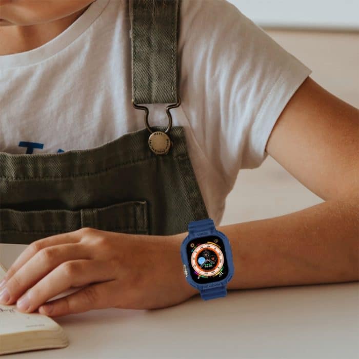 Für Apple Watch Ultra 49 mm JUNSUNMAY Integriertes TPU-Gehäuse, verstellbares elastisches Uhrenarmband – Bild 7