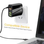 65 W Dual PD Typ-C + 3 x USB Multi-Port-Ladegerät mit 3 A Typ-C auf 8-poliges Datenkabel, EU-Stecker – Bild 6