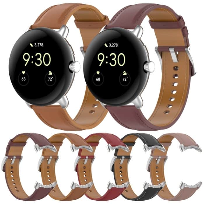 Ledergeprägtes Nähuhrenarmband, For Google Pixel Watch – Bild 2