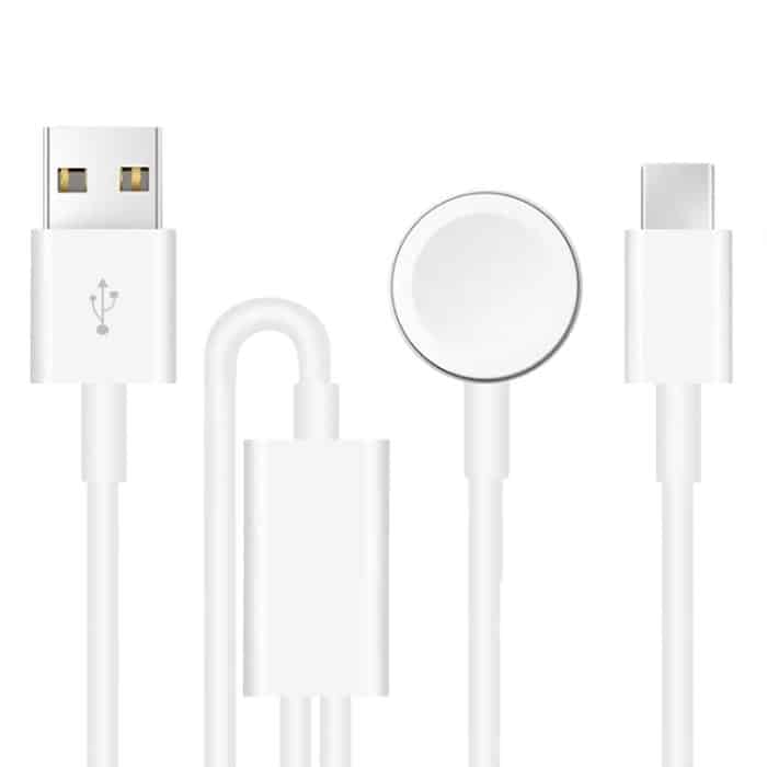Für Apple Watch-Serie und Telefon mit Typ-C-Anschluss 2-in-1-magnetisches USB-Ladekabel 1,2 m – Bild 1