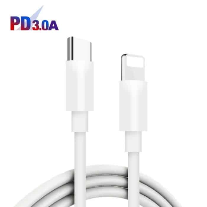 PD04 Typ-C + USB-Handy-Ladegerät mit Typ-C-auf-8-Pin-Kabel, EU-Stecker – Bild 2