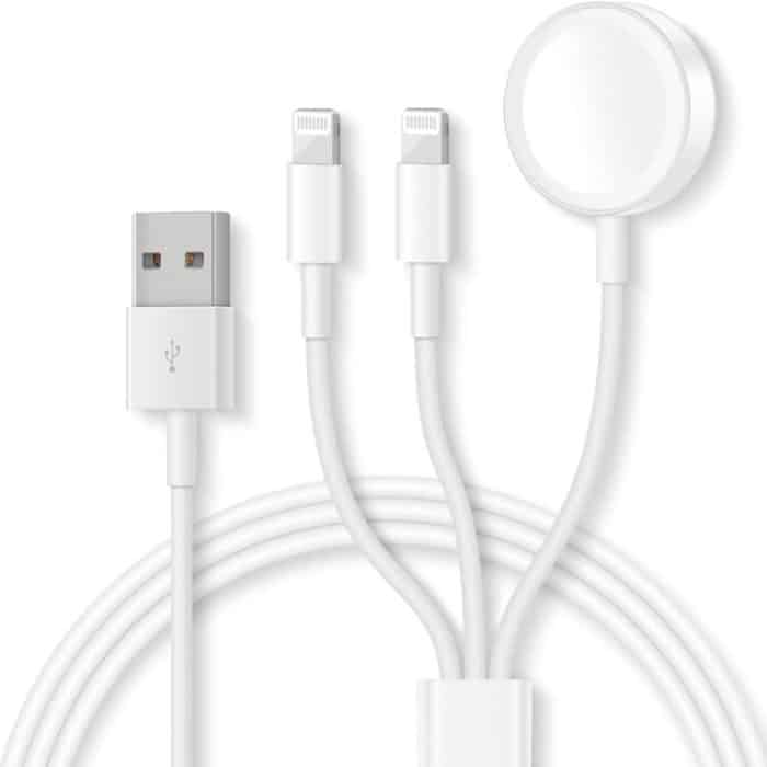 SYA0021133.jpg Für Apple Watch Serie & iPhone 3 in 1 USB Magnetisches Ladekabel 4ft/1.2m – Bild 1
