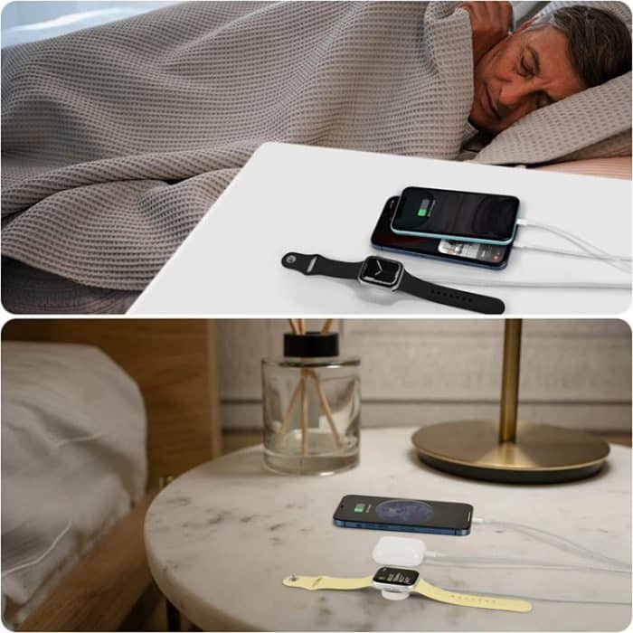 Für Apple Watch Serie & iPhone 3 in 1 USB Magnetisches Ladekabel 4ft/1.2m – Bild 4