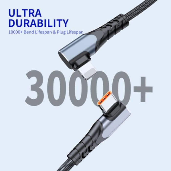 ENKAY Hat-Prince PD 20 W Typ-C auf 8-poliges Dual-Winkel-Schnelllade-Datenkabel – Bild 4