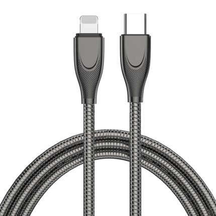 ENKAY ENK-CB128 PD 27 W Typ-C auf 8-poliges Schlauchfeder-Schnellladedatenkabel aus Kohlenstoffstahl