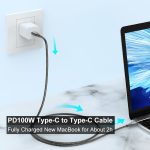 ENKAY ENK-CB130 2 m PD100W Typ-C auf Typ-C Kohlenstoffstahlschlauchfeder Schnelllade-Datenkabel mit E-Marker-Chip – Bild 2