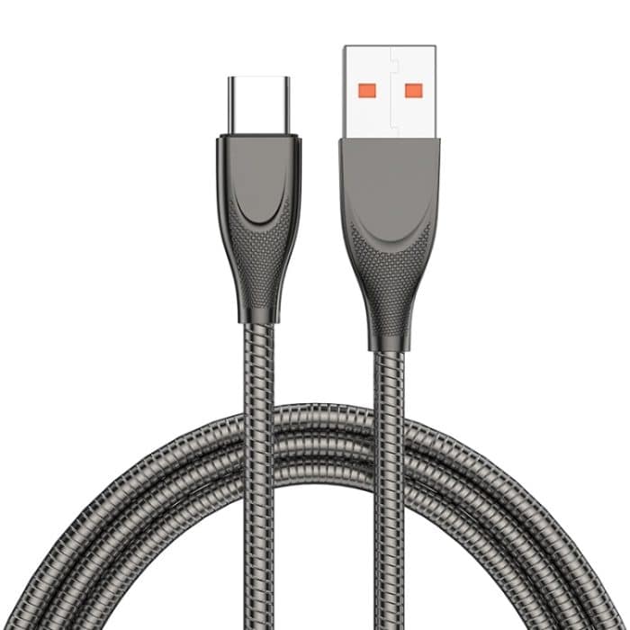 ENKAY ENK-CB132 USB zu USB-C / Typ-C Kohlenstoffstahlschlauchfeder 6A Supper Schnelllade-Datenkabel – Bild 1