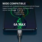 ENKAY ENK-CB132 USB zu USB-C / Typ-C Kohlenstoffstahlschlauchfeder 6A Supper Schnelllade-Datenkabel – Bild 2