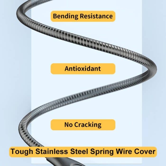 ENKAY ENK-CB132 USB zu USB-C / Typ-C Kohlenstoffstahlschlauchfeder 6A Supper Schnelllade-Datenkabel – Bild 6