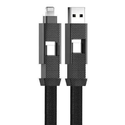 ENKAY ENK-CB134 4-in-1 60 W USB-A/Typ-C auf 8-poliges/Typ-C Nylon geflochtenes magnetisches Schnelllade-Datenkabel