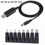 DC 5 V auf DC 9 V 12 V USB-Spannungsaufwärtswandlerkabel mit 1 A Aufwärts-Volt-Transformator-Leistungsreglerkabel mit LED-Anzeige