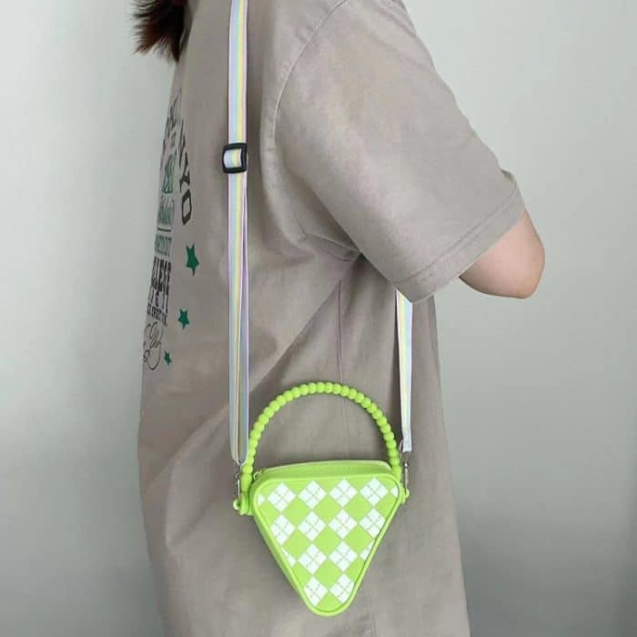 Diamantförmige tragbare Mini-Umhängetasche aus Silikon – Bild 4