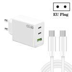 GaN PD65W Typ-C x 2 + USB3.0-Ladegerät mit Typ-C-zu-Typ-C-Datenkabel, EU-Stecker