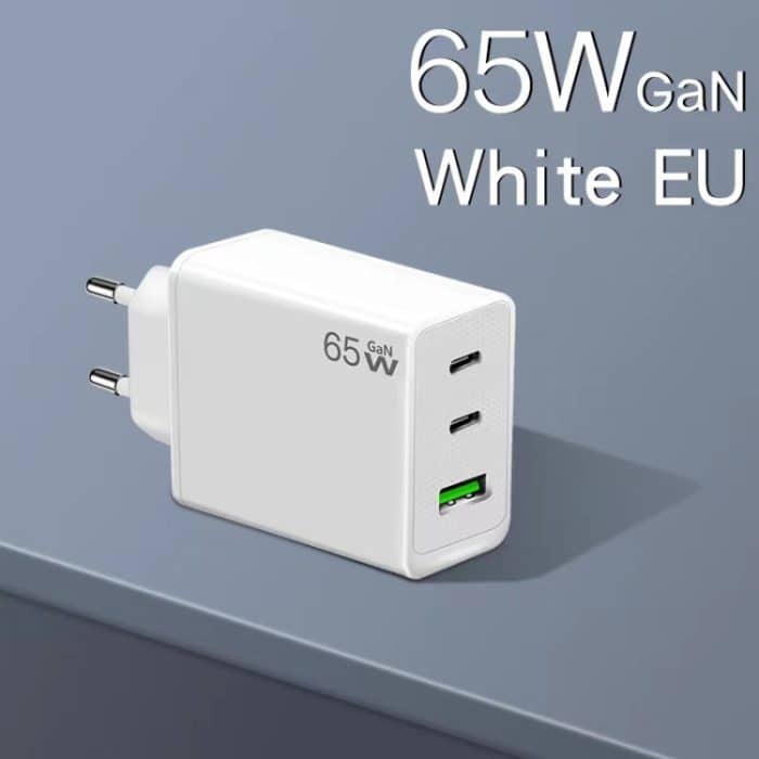 GaN PD65W Typ-C x 2 + USB3.0-Ladegerät mit Typ-C-zu-Typ-C-Datenkabel, EU-Stecker – Bild 10