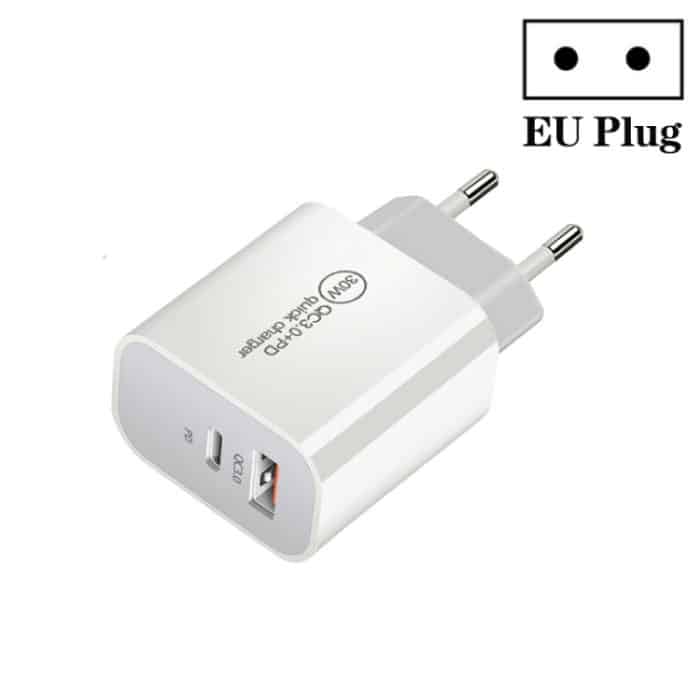 PD30W USB-C / Typ-C + QC3.0 USB-Dual-Port-Ladegerät – Bild 1