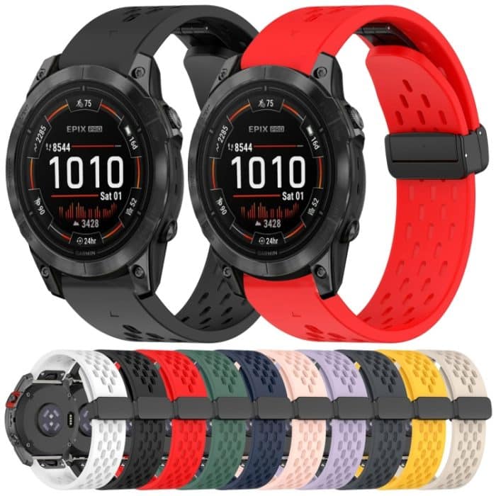 Schnellverschlusslöcher, magnetische Schnalle, Silikon-Uhrenarmband, For Garmin Epix Pro Gen 2 47mm, For Garmin MARQ – Bild 2