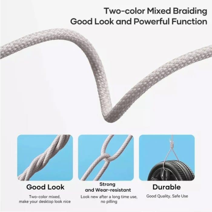 XJ-99 2 Stück 1 m 60 W USB-C/Typ-C auf Typ-C Schnelllade-Datenkabel für iPhone 15-Serie/iPad-Serie – Bild 6