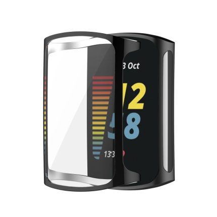 Für Fitbit Charge 6/5 TPU Shell + Film Integrierte Uhrenschutzhülle, Black, Transparent, White, Blue