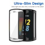 Für Fitbit Charge 6/5 TPU Shell + Film Integrierte Uhrenschutzhülle, Black, Transparent, White, Blue – Bild 2