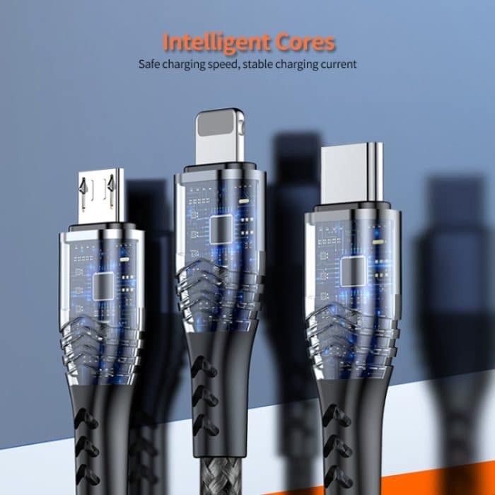 ENKAY 3-in-1 6A USB auf Typ-C / 8 Pin / Micro USB Multifunktions-Schnellladekabel – Bild 5