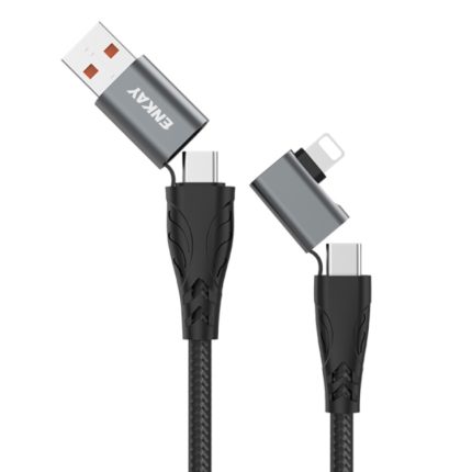 ENKAY PD100W 4-in-1 USB-A / Typ-C auf Typ-C / 8-poliges Multifunktions-Schnellladekabel mit E-Marker