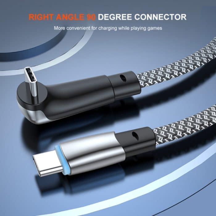 ENKAY PD30W Winkelstück Typ-C auf 8-poliges Schnelllade-Datengeflechtkabel mit Kontrollleuchte – Bild 3