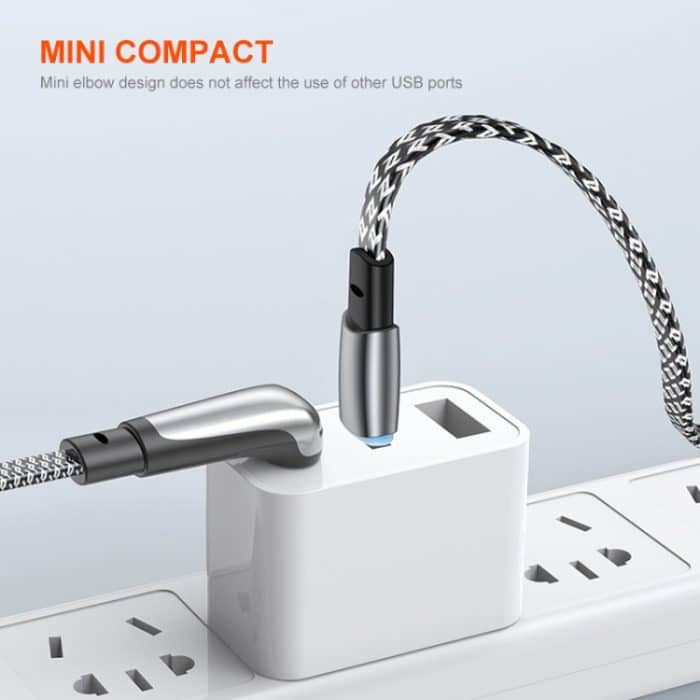 ENKAY PD30W Winkelstück Typ-C auf 8-poliges Schnelllade-Datengeflechtkabel mit Kontrollleuchte – Bild 4