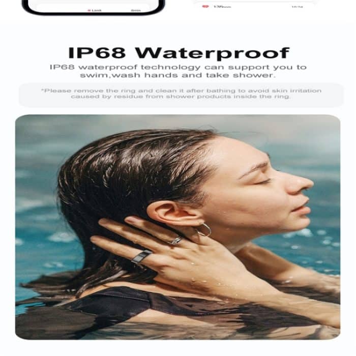 R02 GRÖSSE 8 Smart Ring, unterstützt Herzfrequenz / Blutsauerstoff / Schlafüberwachung / mehrere Sportmodi – Bild 5