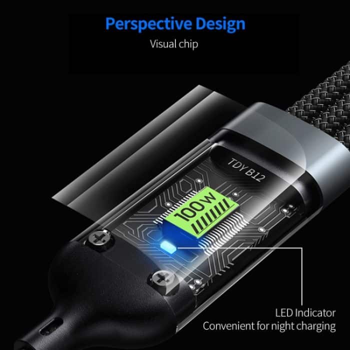 ENKAY 3-in-1 5A USB auf Typ-C / 8 Pin / Micro USB Schnellladekabel mit Kontrollleuchte, Länge: 1,2 m – Bild 3