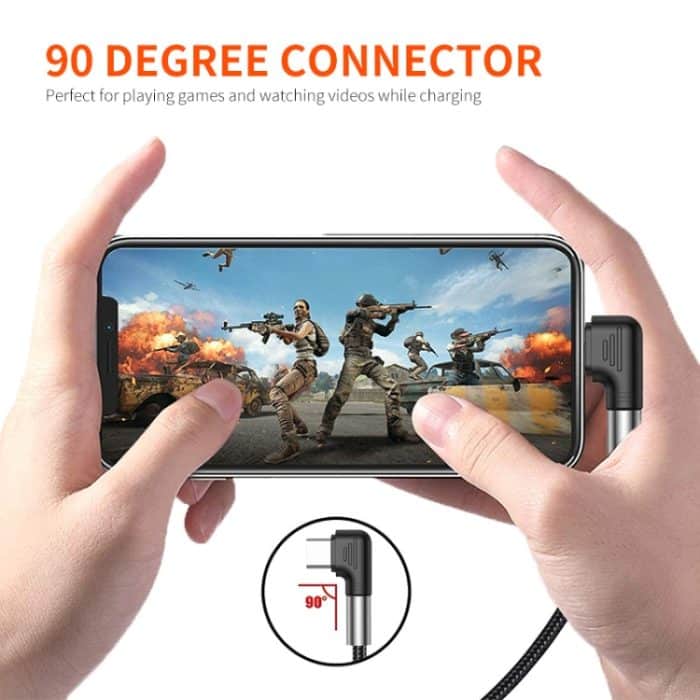 ENKAY 3A Elbow Reversibles USB-zu-Winkel-Typ-C-Schnelllade-Datenkabel – Bild 5