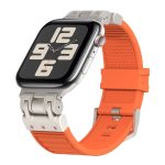 Uhrenarmband aus Silikon mit Metall-Mecha-Plaid, For Apple Watch SE 2023 44mm, For Apple Watch Ultra 2 49mm, For Apple Watch Series 9 45mm, For Apple Watch Ultra 49mm, For Apple Watch Series 8 45mm, For Apple Watch SE 2022 44mm