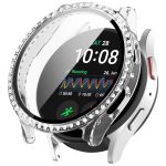 Einreihiges Diamant-PC + gehärtete Folie, integrierte Uhrenschutzhülle, For Samsung Galaxy Watch 7 44mm, For Samsung Galaxy Watch 7 40mm