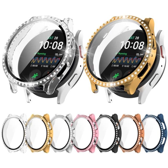Einreihiges Diamant-PC + gehärtete Folie, integrierte Uhrenschutzhülle, For Samsung Galaxy Watch 7 44mm, For Samsung Galaxy Watch 7 40mm – Bild 2