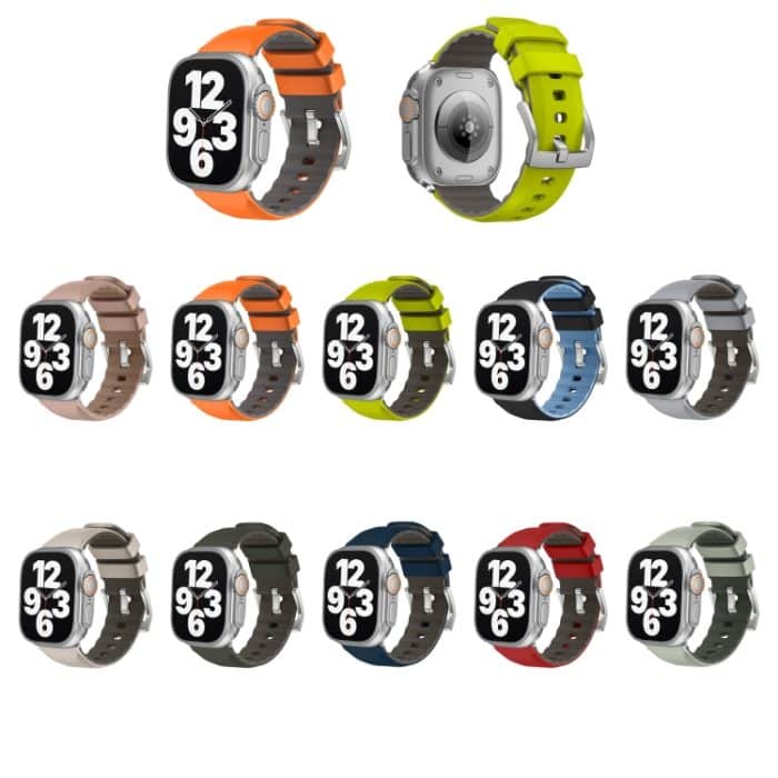 Zweifarbiges Silikon-Uhrenarmband, For Apple Watch Series 10 42mm, For Apple Watch Series 10 46mm, For Apple Watch SE 2023 44mm, For Apple Watch SE 2023 40mm – Bild 4