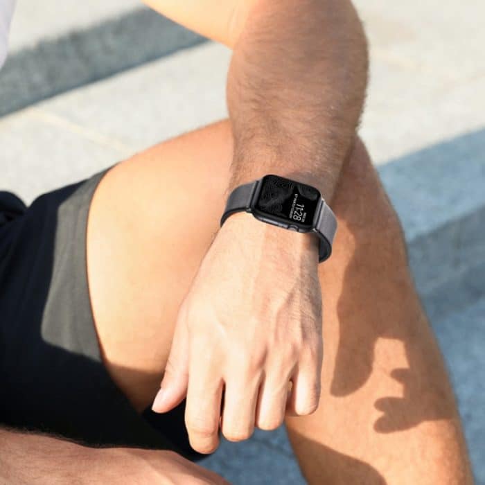 Uhrenarmband aus echtem Leder und Hybrid-Silikon, For Apple Watch Series 7 41mm, For Apple Watch Series 7 45mm, For Apple Watch SE 40mm, For Apple Watch SE 44mm, For Apple Watch Series 6 40mm, For Apple Watch Series 6 44mm, For Apple Watch Series 5 44m... – Bild 6