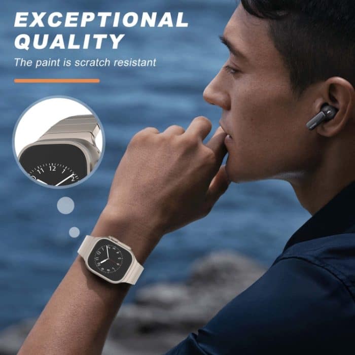 Uhrenarmband mit Schmetterlingsschnalle und Lackierung aus einer Perle, For Apple Watch SE 2023 44mm, For Apple Watch Ultra 2 49mm, For Apple Watch Series 9 45mm, For Apple Watch Ultra 49mm, For Apple Watch Series 8 45mm, For Apple Watch SE 2022 44mm... – Bild 6