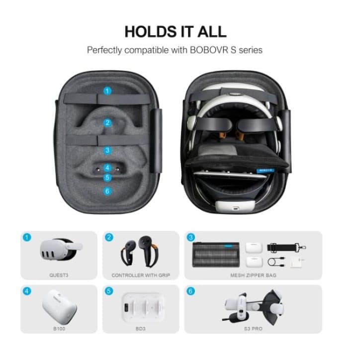 BOBOVR C3 Für Meta Quest 3 Tragetasche Hartschalen-Aufbewahrungskoffer VR-Zubehör – Bild 2