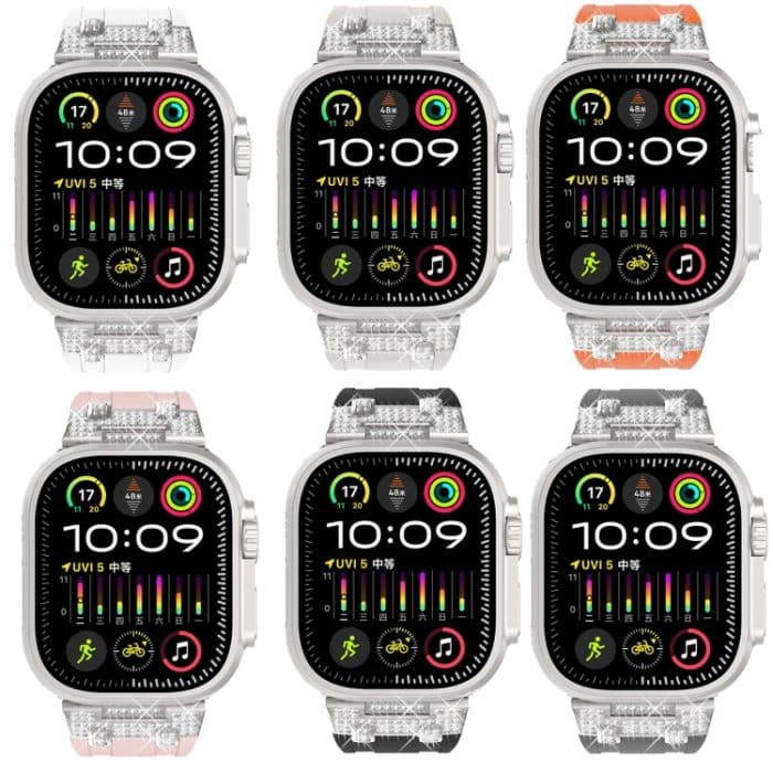 Silikon-Uhrenarmband mit Diamant-Sternenhimmel, For Apple Watch Series 5 44mm, For Apple Watch Series 4 44mm, For Apple Watch Series 3 42mm – Bild 3