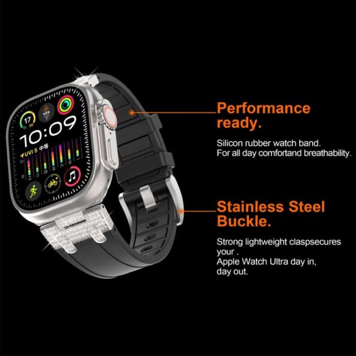 Silikon-Uhrenarmband mit Diamant-Sternenhimmel, For Apple Watch Series 5 44mm, For Apple Watch Series 4 44mm, For Apple Watch Series 3 42mm – Bild 6