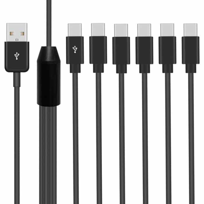 JUNSUNMAY 6-in-1-USB-2.0-auf-Typ-C-Splitterkabel – Bild 1