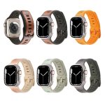 Uhrenarmband aus Leder und Silikon, For Apple Watch Series 10 46mm, For Apple Watch SE 2023 44mm, For Apple Watch Ultra 2 49mm, For Apple Watch Series 9 45mm, For Apple Watch Ultra 49mm, For Apple Watch Series 8 45mm, For Apple Watch SE 2022 44mm... – Bild 4