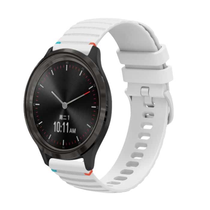 Uhrenarmband aus Silikon mit gewellten, gepunkteten Nähten, 20 mm, For Garmin Vivomove 3, For Garmin Venu, For Garmin Vivoactive 3 – Bild 1