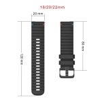 Uhrenarmband aus Silikon mit gewellten, gepunkteten Nähten, 20 mm, For Garmin Vivomove Style, For Garmin Vivomove Luxe, For Garmin Vivomove HR Sport, For Garmin Forerunner 245 – Bild 4