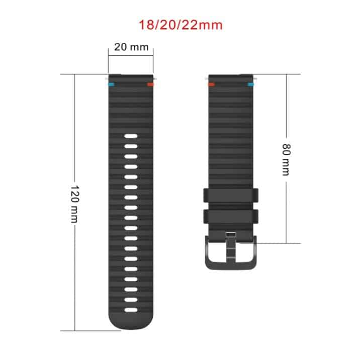 Uhrenarmband aus Silikon mit gewellten, gepunkteten Nähten, 20 mm, For Garmin Vivomove Style, For Garmin Vivomove Luxe, For Garmin Vivomove HR Sport, For Garmin Forerunner 245 – Bild 4