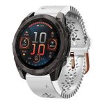 Atmungsaktives 20-mm-Silikon-Uhrenarmband mit Spitze, For Garmin Fenix 8 AMOLED 43mm, For Garmin Fenix 7S Pro 42mm, For Garmin Epix Pro 42mm, For Garmin Descent Mk3 43mm, For Garmin Descent Mk3i 43mm